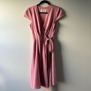 Gal Meets Glam Pink Wrap Dress